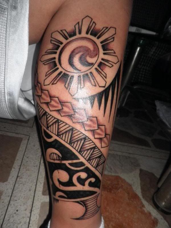 Tribal Filipino Sun & Ali Bata Tattoo. I am tattooin' my friend Val with a