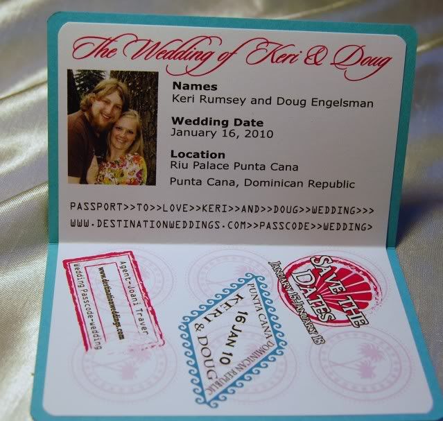 Keri's US mini passport save the dates Keri is having her destination 