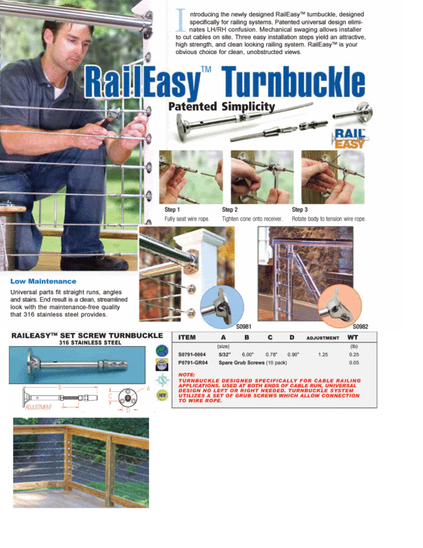 Stainless Cable Railing Deck Rail Raileasy Turnbuckle Tensioner