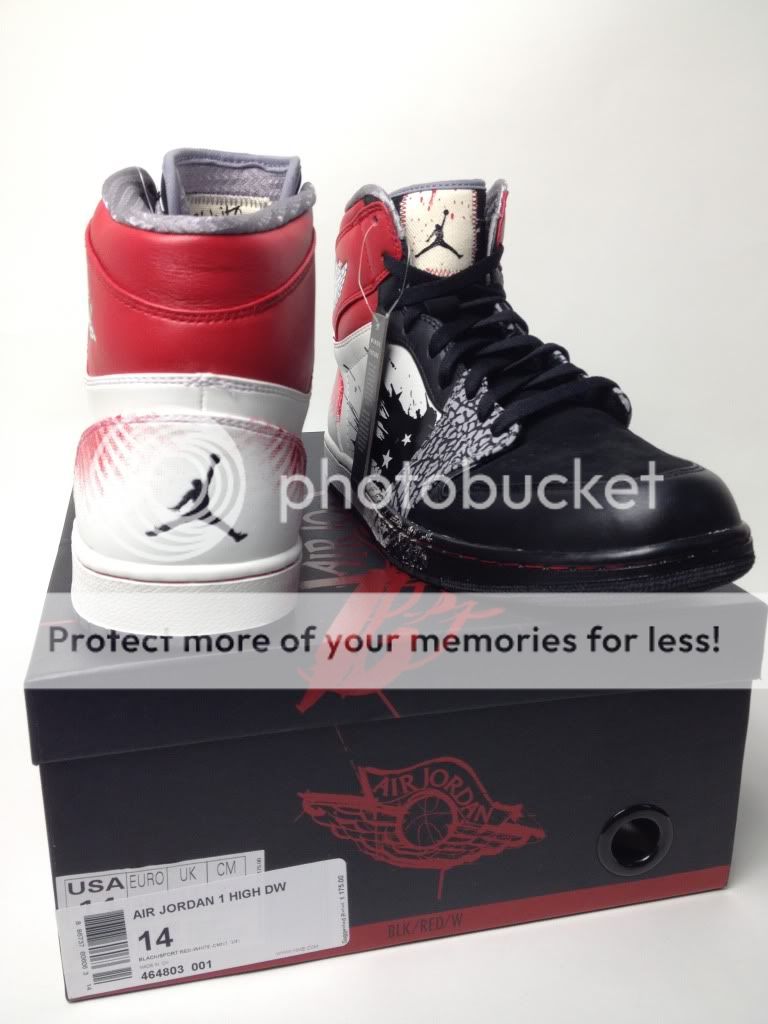   Air JORDAN 1 DW DAVE WHITE/WINGS FOR THE FUTURE Size 8 14 464803 001