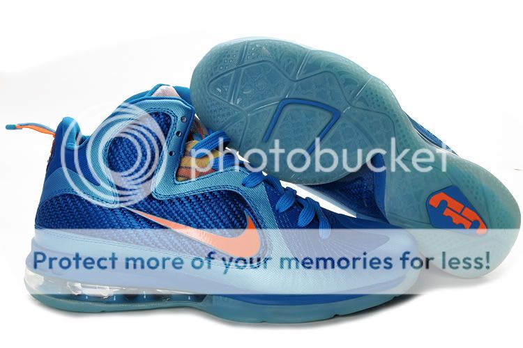 Mens Nike Lebron 9 China Neptune Blue/Total Orange Size 8.5 13 469764 