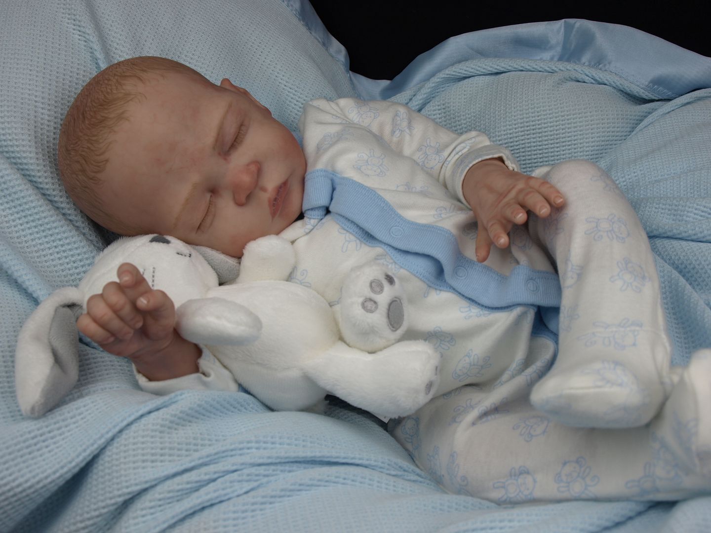 Reborn Baby OOAK Laura Lee Eagles Sweet Pea Asleep Newborn Infant Boy Doll