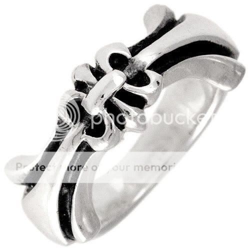925 Sterling Silver Fleur De Lis Band Ring Size 5  